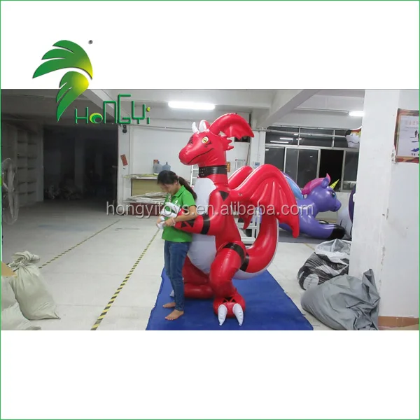 Inflatable Double Layer Dragon Costume,Red Inflatable Guilmon Suit From