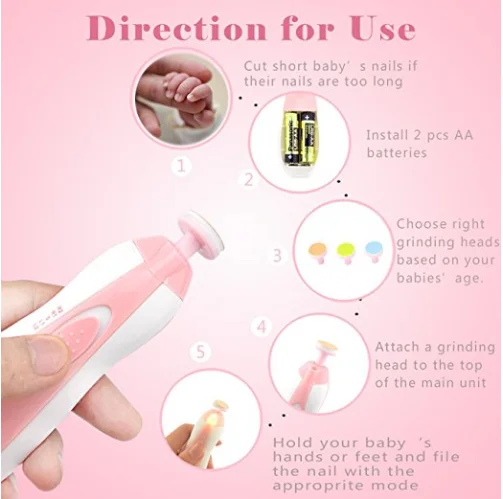 Hot selling care baby nail shaper safe softly multifunction electric baby manicure set