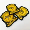 wholesale woven customized sew on patch making company high quality yellow patches