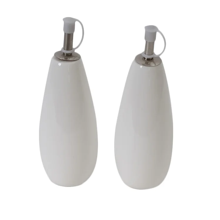 Made in china houseware kitchen white olive oil bottle porcelain oil dispenser