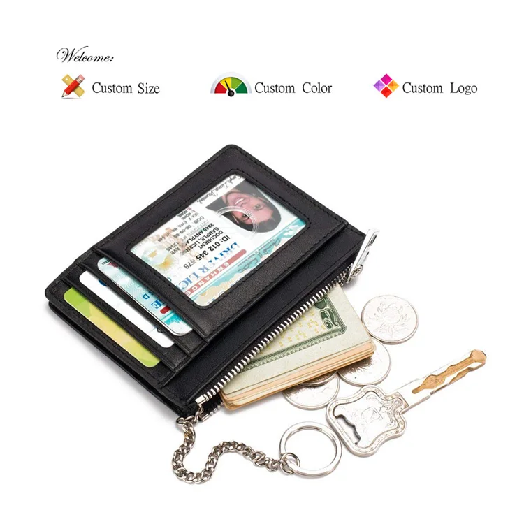 Leather Zip Credit Card Holder Wallet With Key Chain Buy Card Holder Key Chain Zip Card Holder Credit Card Holder Leather Wallet Product On Alibaba Com