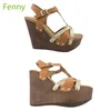 sandals shoes women 2017 T-Strap Platform High Heel Open Toe Sandals Wooden wedge