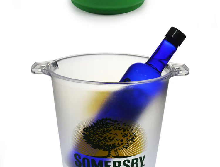 Foodsafe Plastic Bottle Service Branded Logo Ice Bucket With Energy