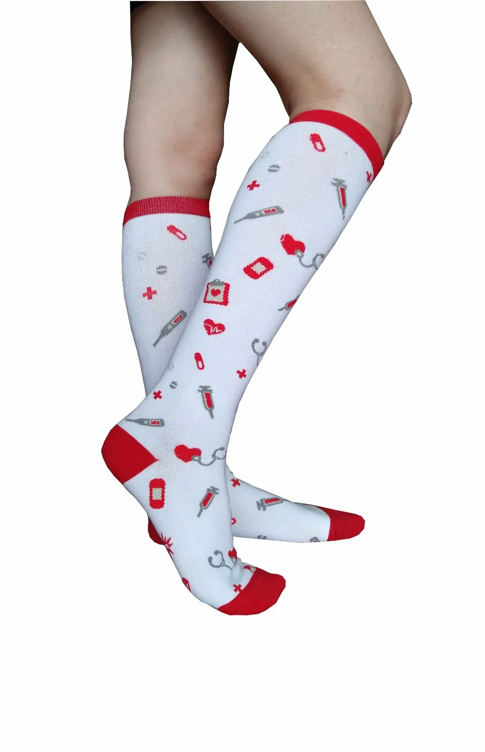 Women's Nursing 815 Mmhg Cotton White Graduated Compression