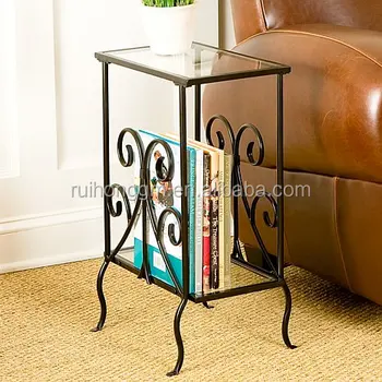 Living Room Scrolled Iron And Gl Magazine Table Sofa Side Living Room Scrolled Iron And Gl Magazine Table Sofa Side