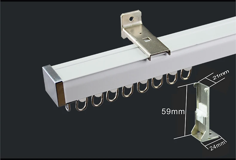 Aluminum Ceiling Curtain Track With Pulley System Mount Double Shower