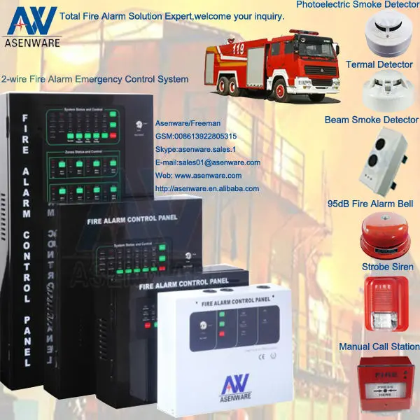 Home Fire Security Fire Annunciation System 8 Zones