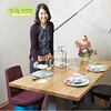 white oak single stave dining table