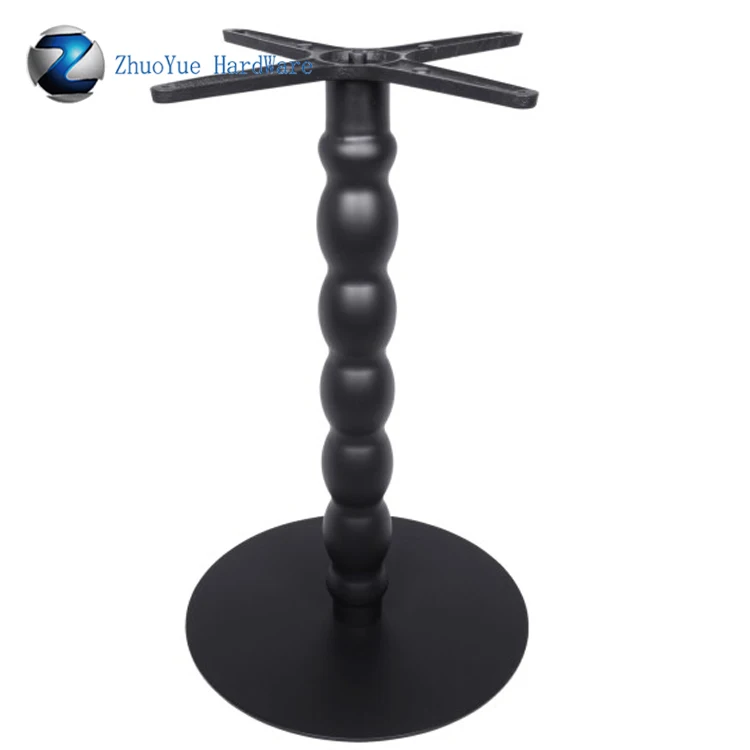 Black metal furniture legs powder coating cast iron table bases for granite tops