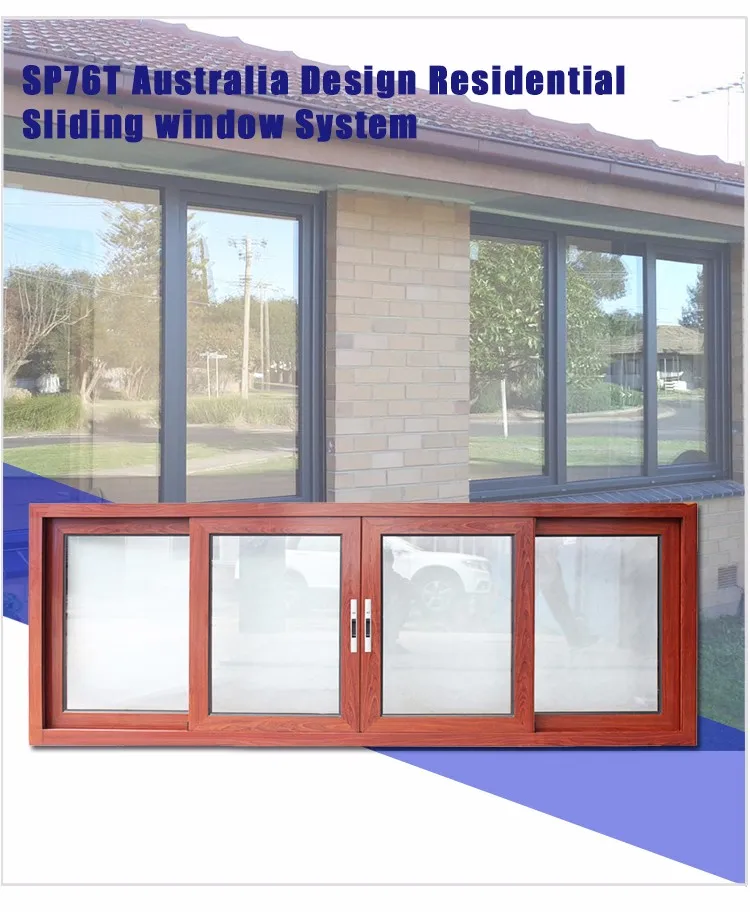 Aluminum sliding window price philippines new design wooden color office anodized sliding windows