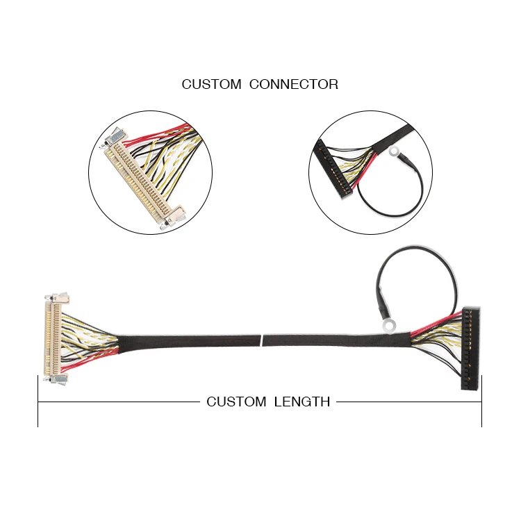 50 Pin Lvds Cable Molex 8pin Backlight Display Micro Coaxial Lvds Cable
