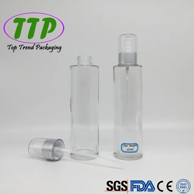 Empty Cylinder 5 oz Glass Spray Bottle with Fine Sprayer