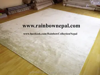 Nepalesischen Hand Verknotet Bambus Silk Naturliche Beige