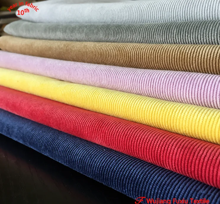 wholesale polyester corduroy upholstery fabric for sofa