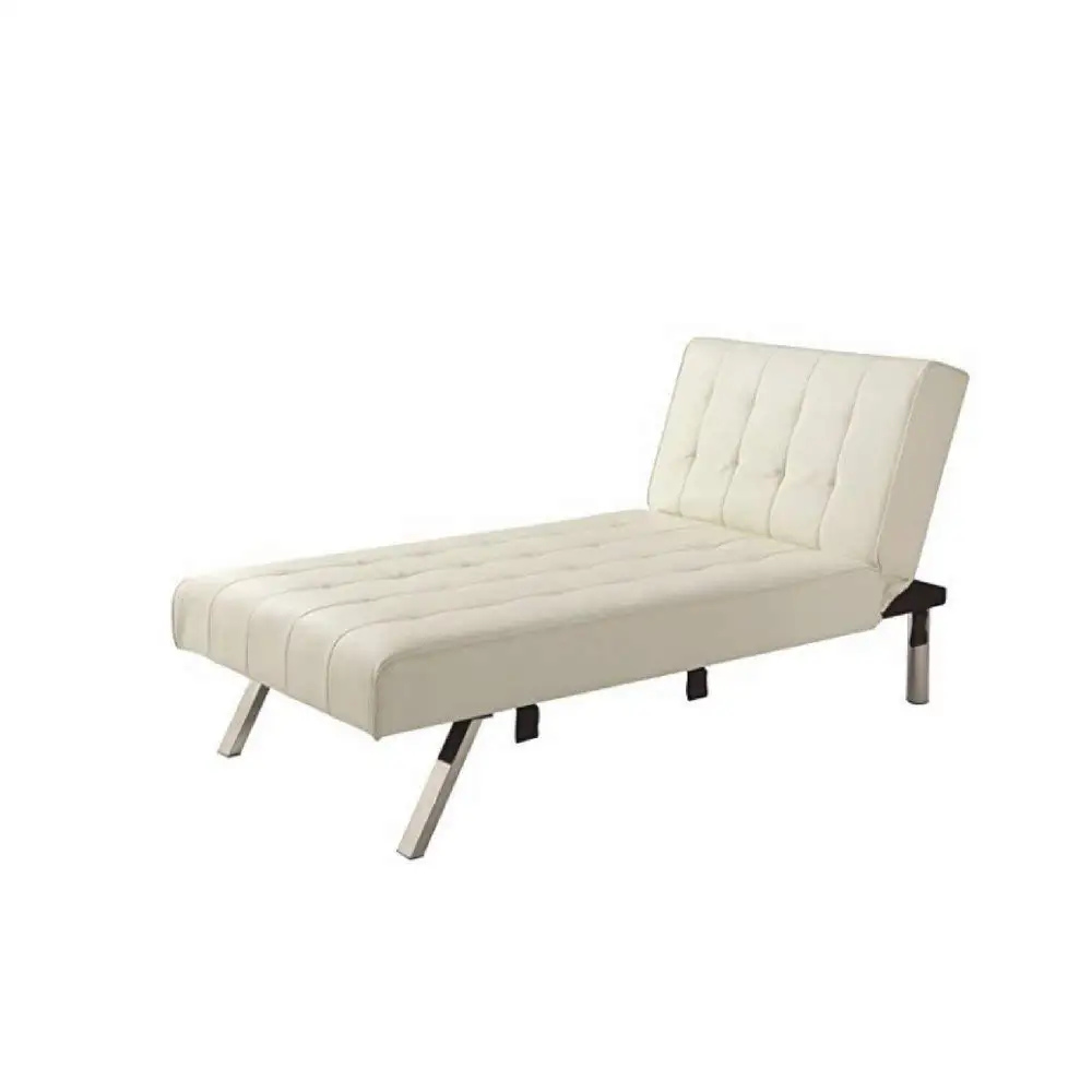 Portable Chaise Lounge, Vanilla White Color, Premium Quality, Easy Assembly, Ideal For Indoor Spaces, Stylish And Modern Design, Sturdy And Durable Construction & E-Book Home Decor