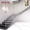 Small space glass and wood floating stairs