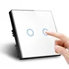 EU / UK Standard Luxury Glass Panel 2 Gang 2 Way Smart touch electrical switches