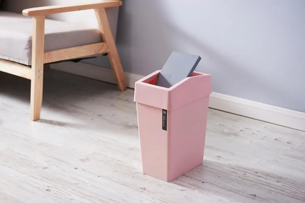 High Quality Plastic Pp Rectangular Toilet Dustbin,Standing Waste Bin