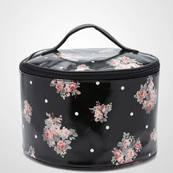 Lightweight Round Cosmetic Bags Makeup Case With An Interior Mirror ...