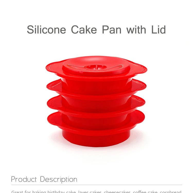 Heat Resistant Nonstick Folding Silicone Mini Round Microwave Safe Cake Pan With Lid Buy Cake