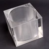 office accessories round centered cube block plexiglass counter top clear table acrylic card and pen holder