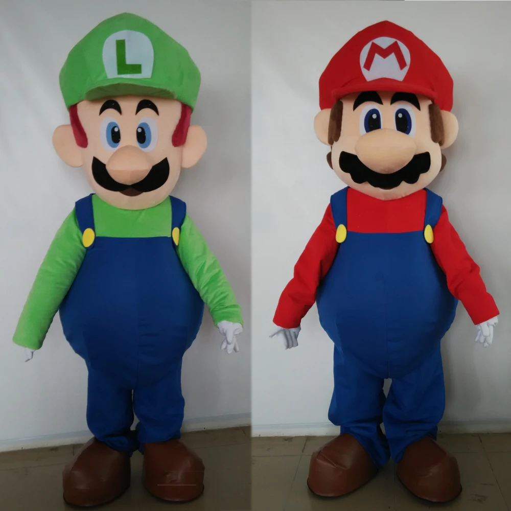 Amycute Costume Mario Bambino Adulto, Set Costumi da Mario con