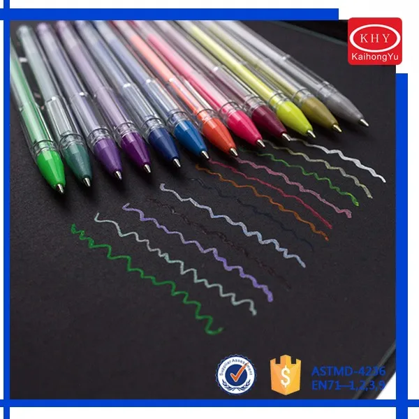Khy Custom Office School Fancy Rainbow Glitter Gel Pens For Kids Coloring Pens Buy Gel Pens