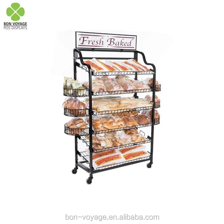 Countertop Portable Wood Bread Display Rack With Black Board Buy