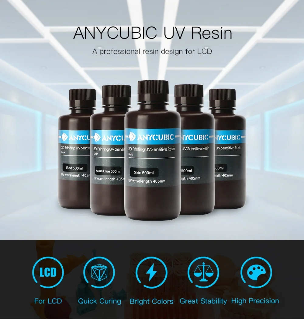 Anycubic 405nm Uv Resin For Photon / Photon S 3d Normal Uv Sensitive ...