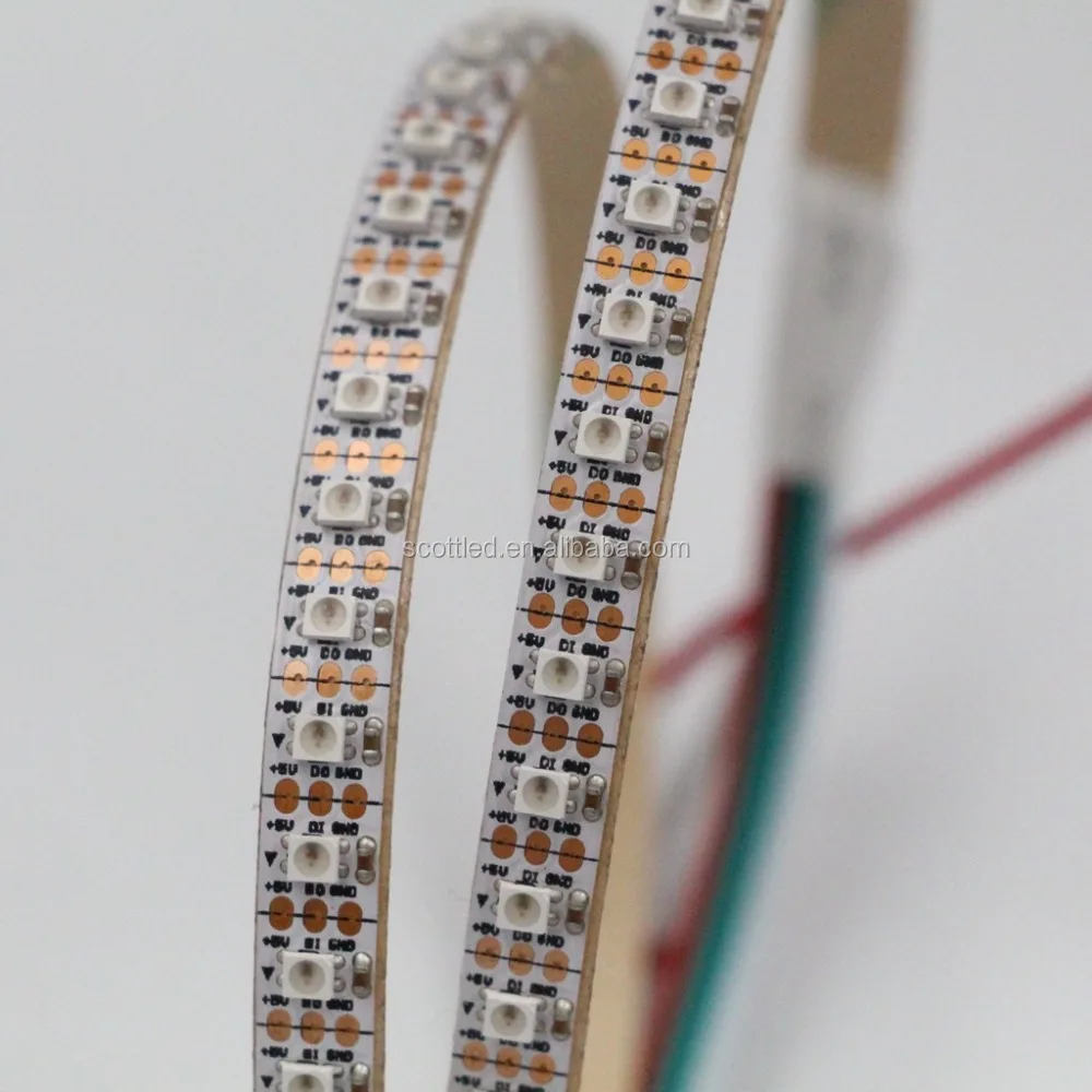 SK6805 SMD2427 PCB 5mm LED mini RGB strip with adhesive similar with ws2812b