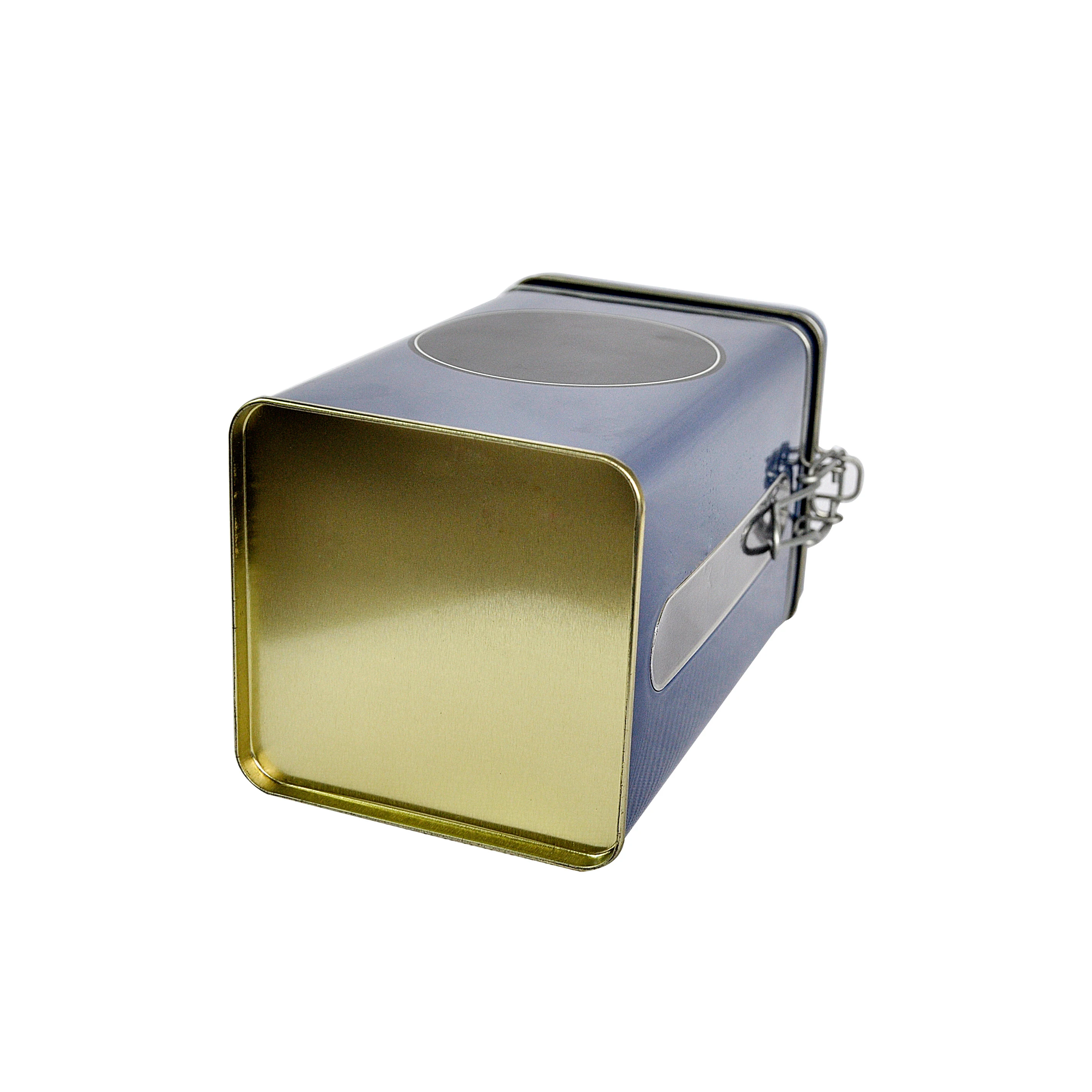 square tin can packaging box metal tea coffee food Tin with Airtight Lid  and window