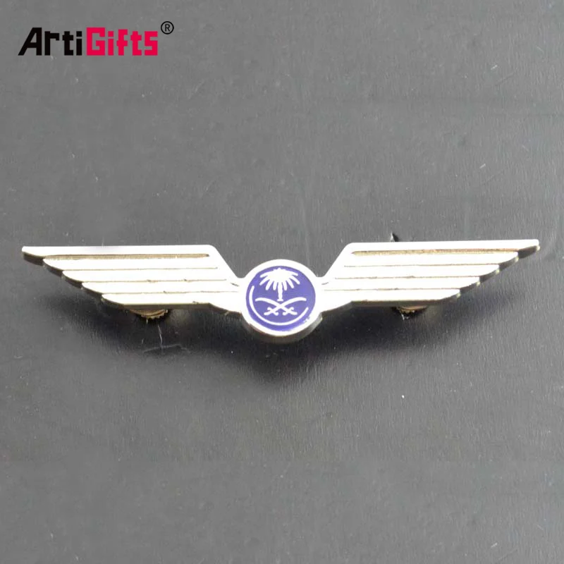 Oem Manufacturer Wholesale Personalized Blank Custom Logo Metal Wings Gold Silver Lapel Pin Badges Stainless Steel Badge Pins