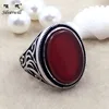 Factory cheap price thai silver ring red agate silver ring for men