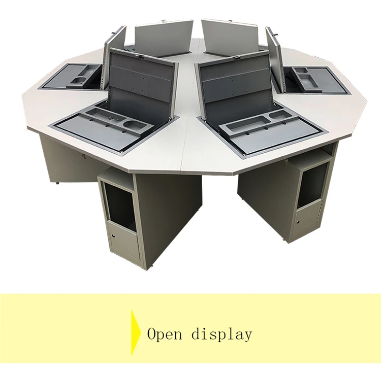 Adjustable Computer Table Hidden Lcd Monitor Flip Gaming Table School/office/training Center