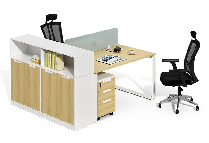 Cheap office modern desks designs desk bookcase combination office partition table
