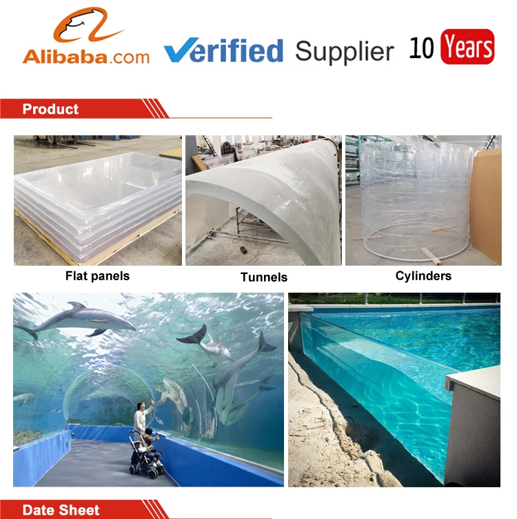Factory direct big size 50mm thick acrylic sheet for acrylic swimming pool