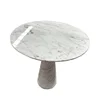 Living room white round marble top coffee table