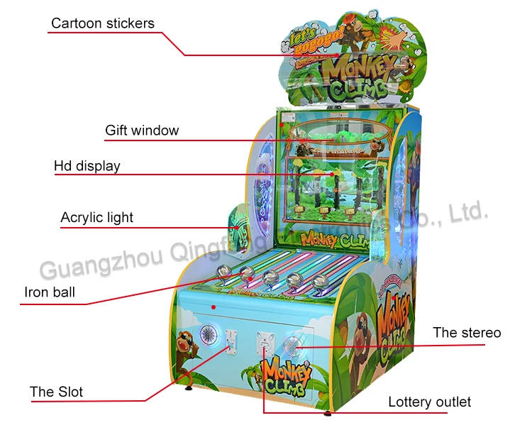  animation City Children's coin game mechanical and electrical entertainment equipment  monkeys climb 