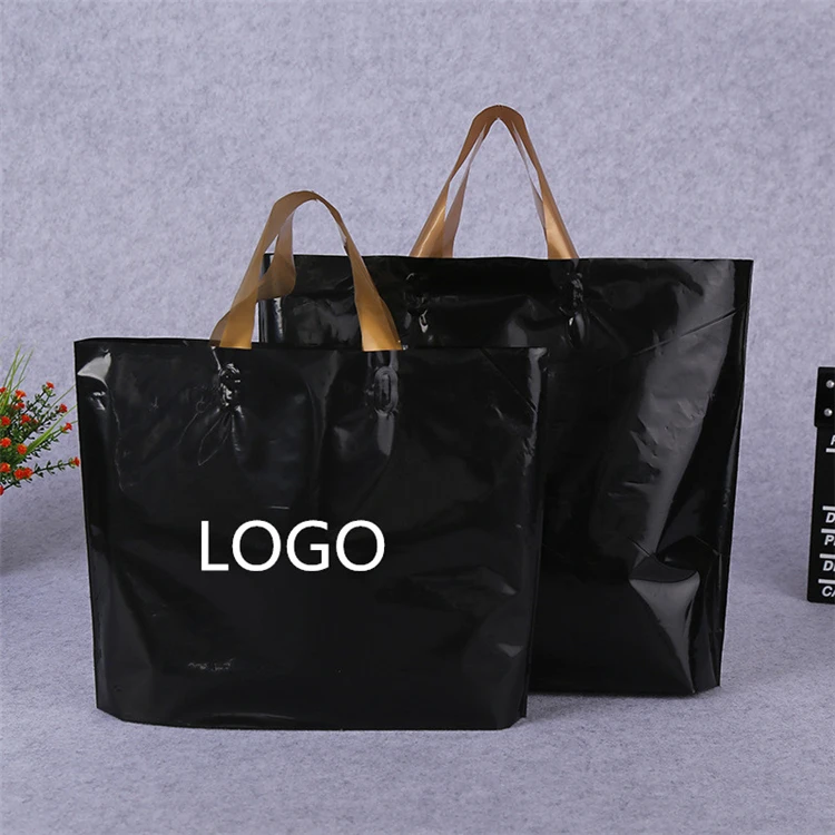 black plastic tote bag