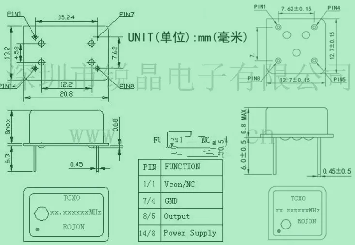 High precision Crystal Oscillator TCXO 24