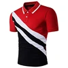 Full sublimated printing stripes Pattern mens 92 polyester 8 spandex golf polo shirts