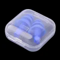 1 pair Blue Spiral Solid Convenient Silicone Ear Plugs Anti Noise Snoring Earplugs Comfortable For Study