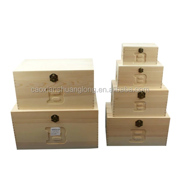Unfinished Wholesale Small Wooden Hinged Box Small Wooden Gift Box