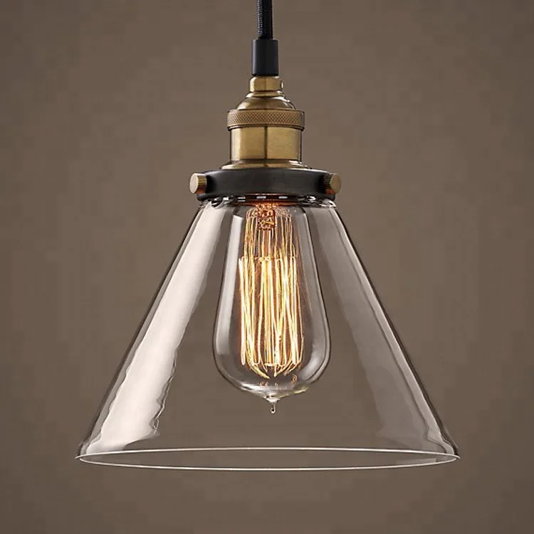 Factory Filament Clear Glass Cloche Rectangular Pendant Lighting Vintage Pendant Light Living Romm Crystal Chandelier CZ2611