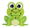 Animal decor Green tree Frog shape wall clock for kids bedroom