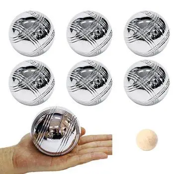 Bocce Ball Set 73mm Petanque Boules French Balls With 8 Silver 