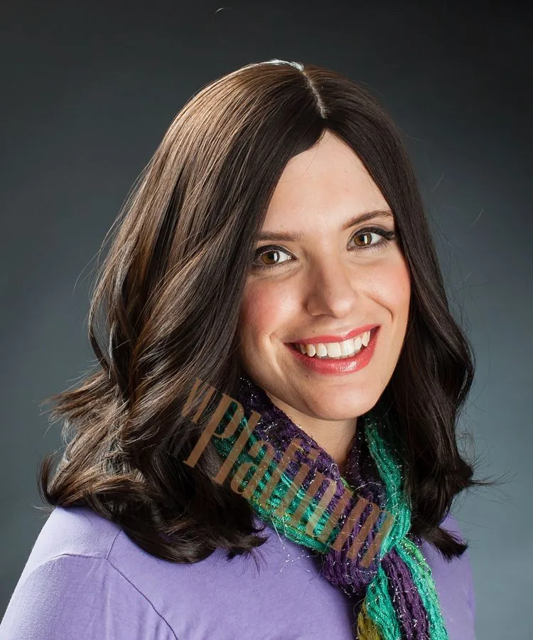 华丽的亮点丝绸顶级自然波欧洲头发大层犹太假发 sheitel