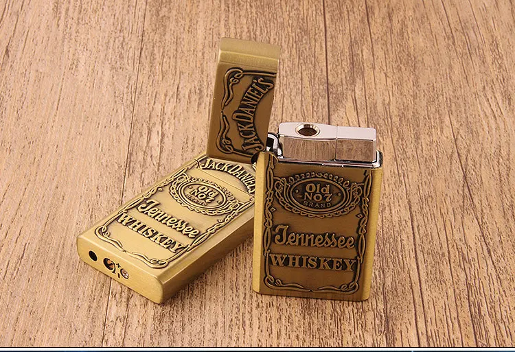 Dk217 New Exotic Creative Metal Relief Windproof Straight Gas Lighter