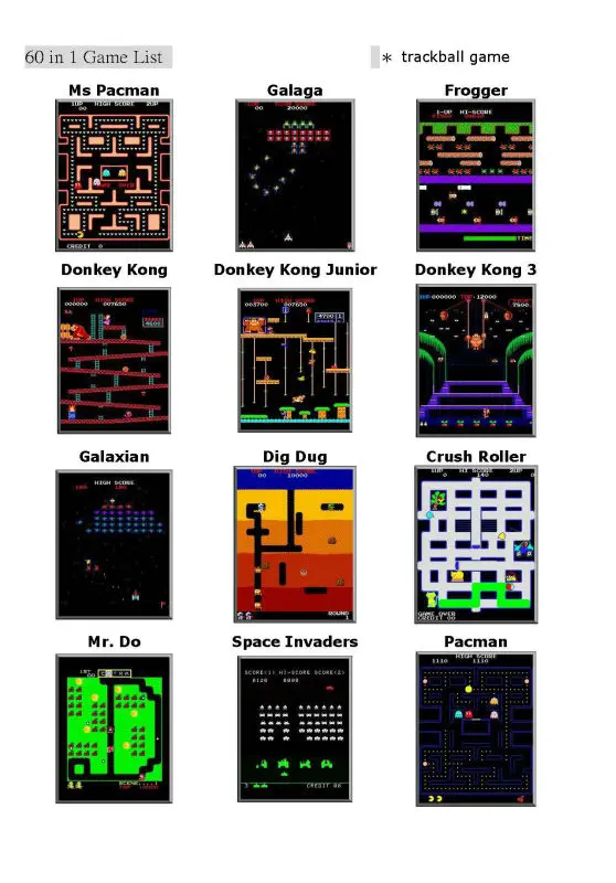 Classic 60 In 1 Cocktail Arcade Games Jamma Game Buy Coin Operated