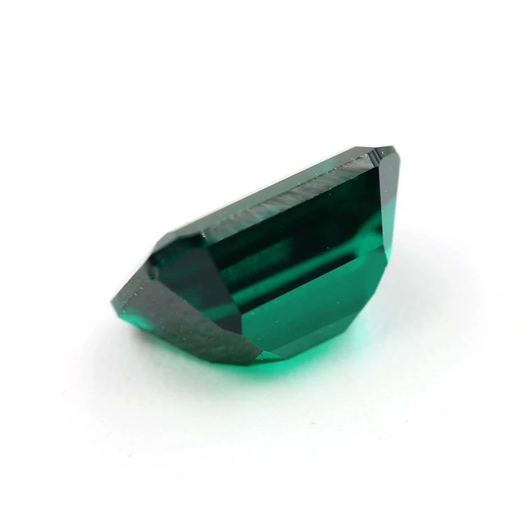 Russian Large Emerald Cut Loose Stone Hydrothermal Grown Emeralds Lab